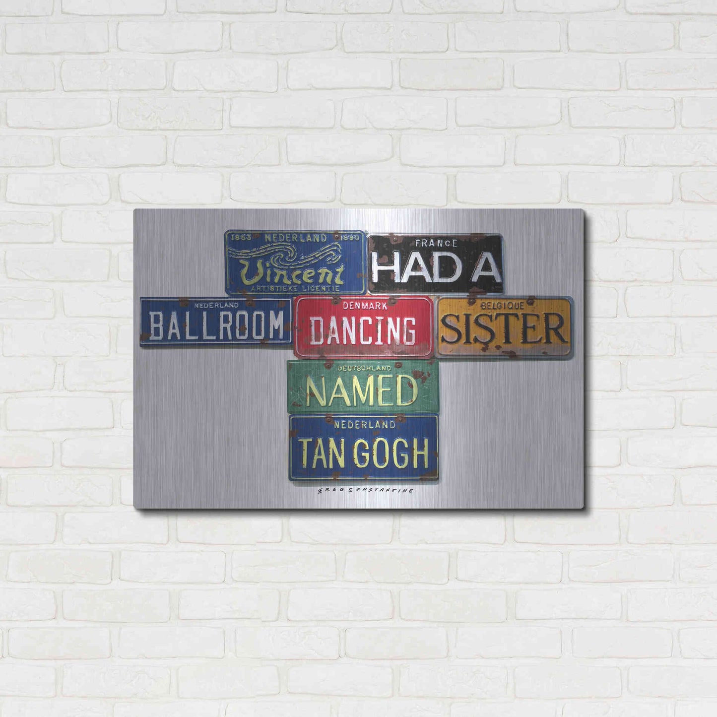 Luxe Metal Art 'Vincent Tan Gogh' by Gregory Constantine, Metal Wall Art,36x24
