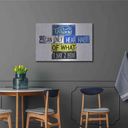 Luxe Metal Art 'Vincent Hears Half' by Gregory Constantine, Metal Wall Art,36x24