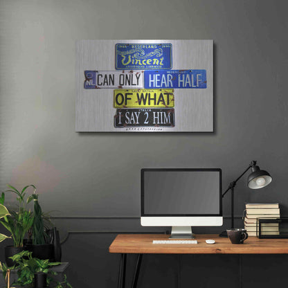 Luxe Metal Art 'Vincent Hears Half' by Gregory Constantine, Metal Wall Art,36x24