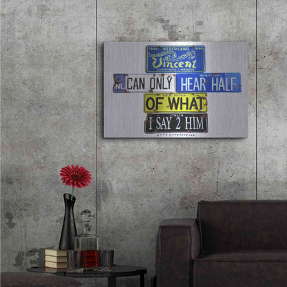 Luxe Metal Art 'Vincent Hears Half' by Gregory Constantine, Metal Wall Art,36x24