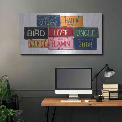 Luxe Metal Art 'Vincent Flamin Gogh' by Gregory Constantine, Metal Wall Art,48x24