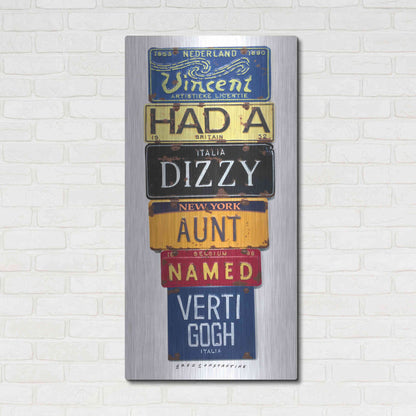 Luxe Metal Art 'Vincent Dizzy Aunt' by Gregory Constantine, Metal Wall Art,24x48