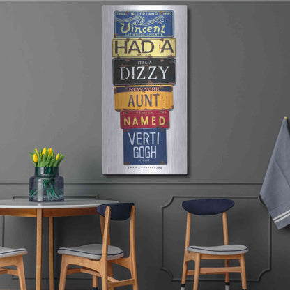 Luxe Metal Art 'Vincent Dizzy Aunt' by Gregory Constantine, Metal Wall Art,24x48