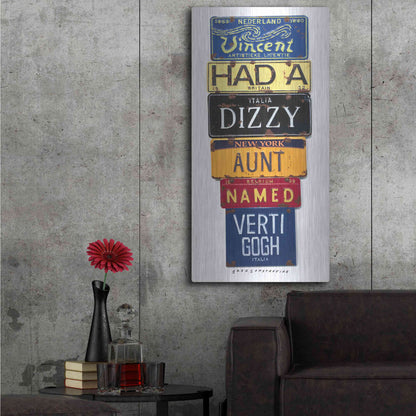 Luxe Metal Art 'Vincent Dizzy Aunt' by Gregory Constantine, Metal Wall Art,24x48