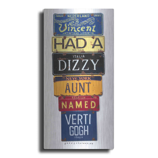 Luxe Metal Art 'Vincent Dizzy Aunt' by Gregory Constantine, Metal Wall Art