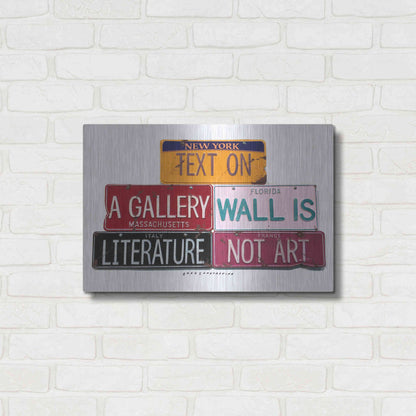 Luxe Metal Art 'Text On Gallery Wall' by Gregory Constantine, Metal Wall Art,24x16