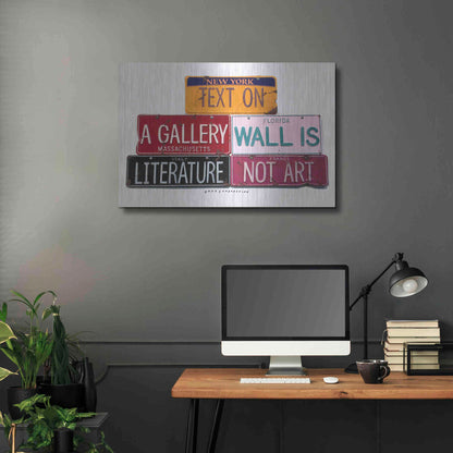 Luxe Metal Art 'Text On Gallery Wall' by Gregory Constantine, Metal Wall Art,36x24