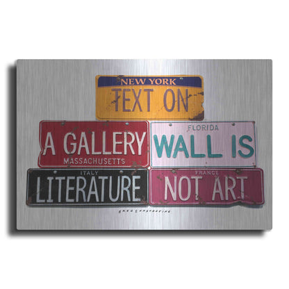 Luxe Metal Art 'Text On Gallery Wall' by Gregory Constantine, Metal Wall Art