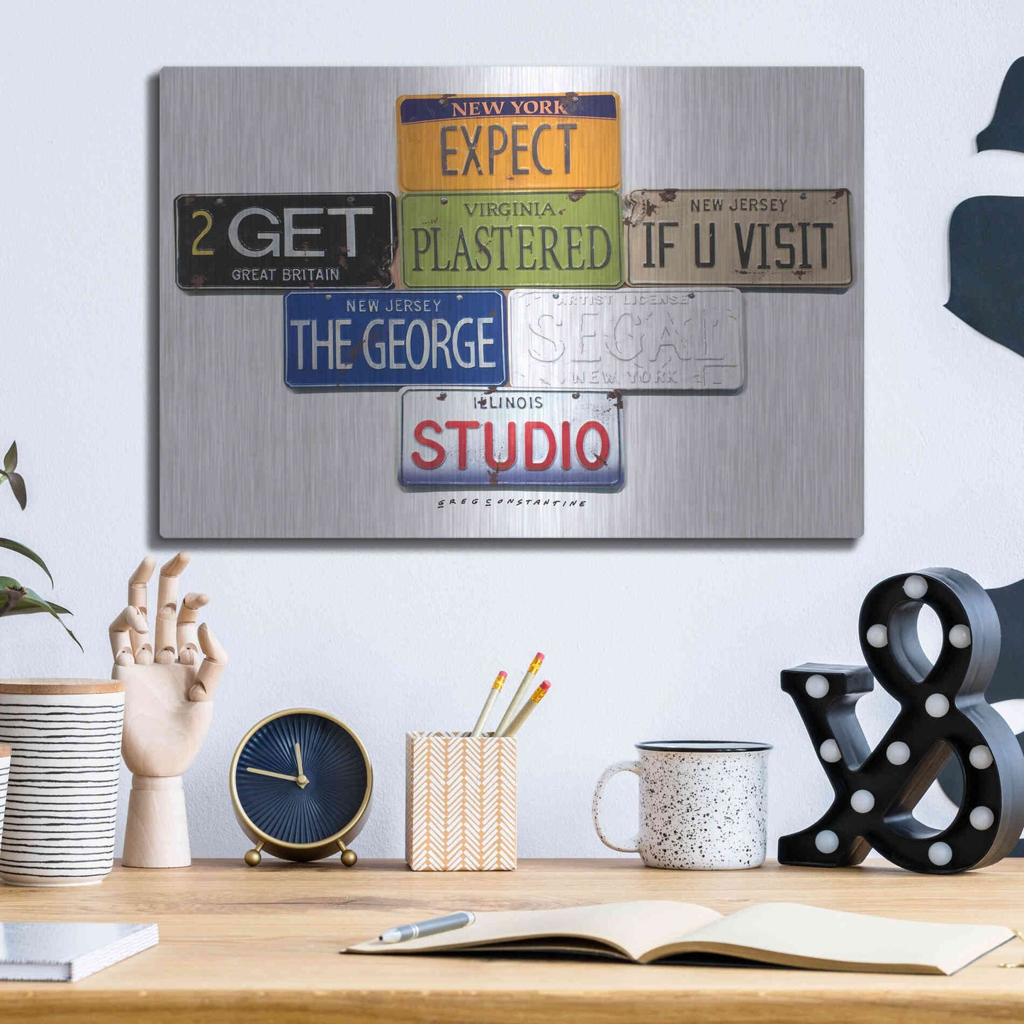 Luxe Metal Art 'Segal Studio' by Gregory Constantine, Metal Wall Art,16x12