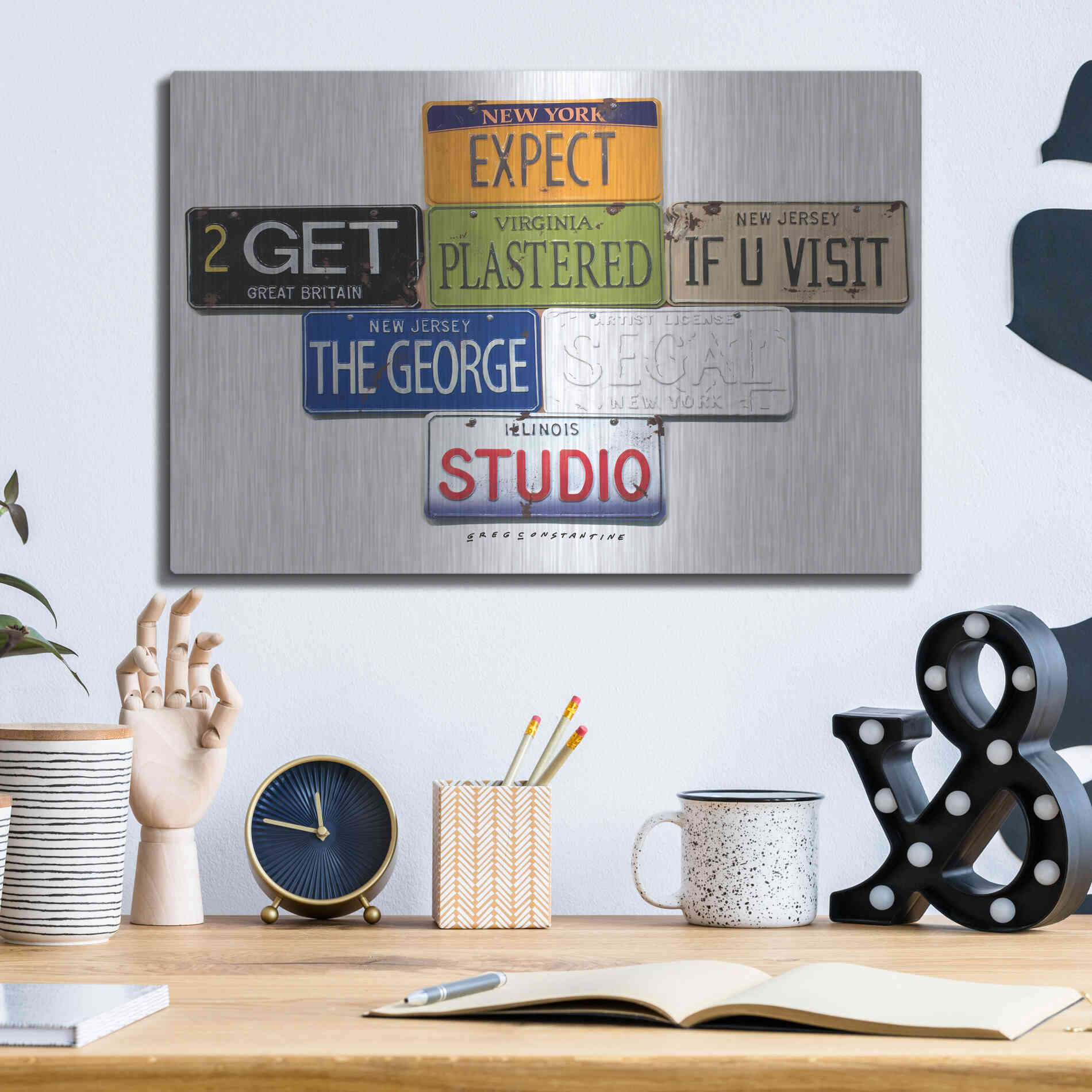 Luxe Metal Art 'Segal Studio' by Gregory Constantine, Metal Wall Art,16x12