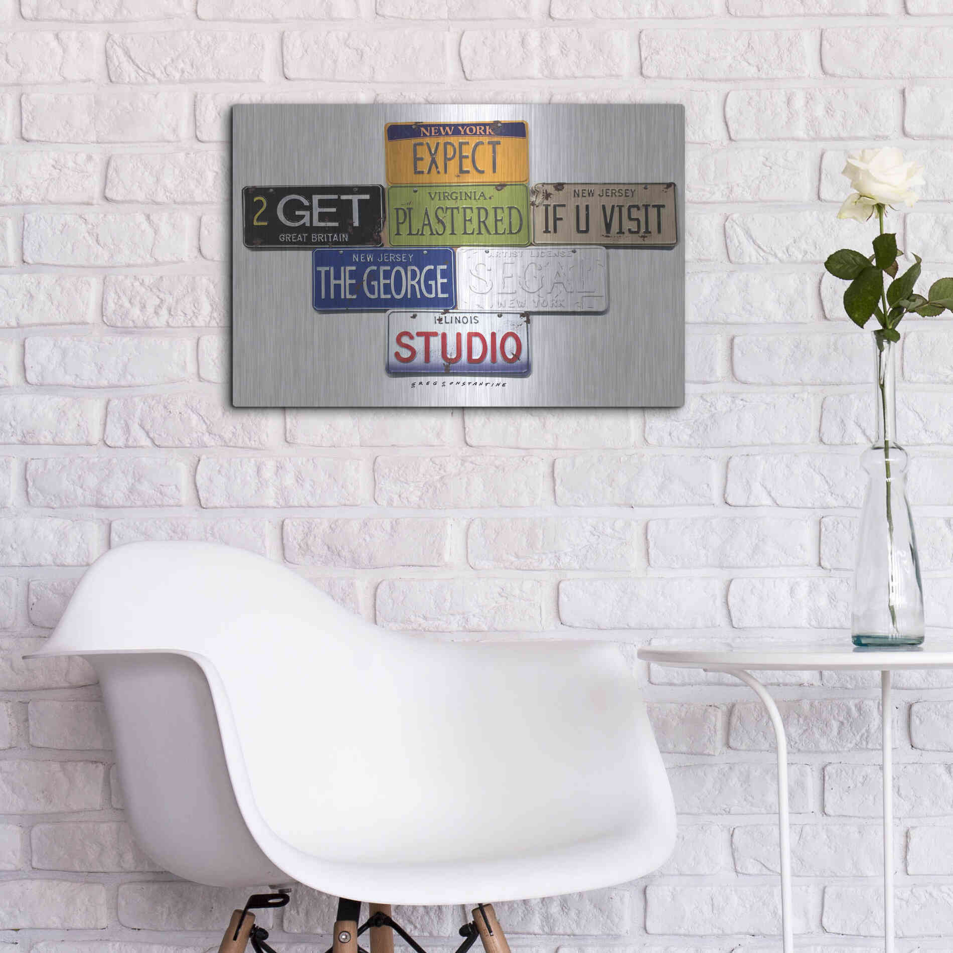 Luxe Metal Art 'Segal Studio' by Gregory Constantine, Metal Wall Art,24x16