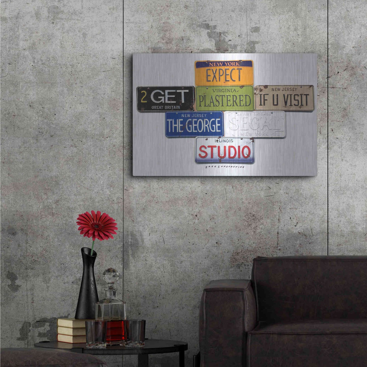 Luxe Metal Art 'Segal Studio' by Gregory Constantine, Metal Wall Art,36x24