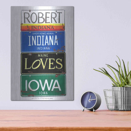 Luxe Metal Art 'Robert Indiana' by Gregory Constantine, Metal Wall Art,12x16