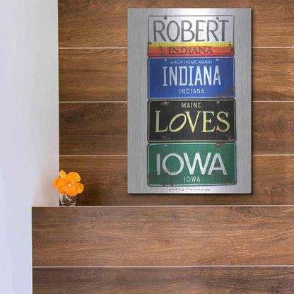Luxe Metal Art 'Robert Indiana' by Gregory Constantine, Metal Wall Art,12x16