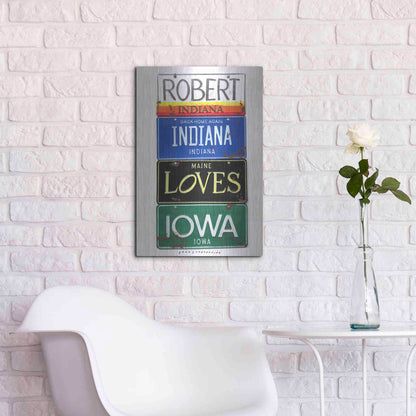 Luxe Metal Art 'Robert Indiana' by Gregory Constantine, Metal Wall Art,16x24