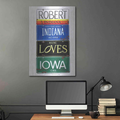 Luxe Metal Art 'Robert Indiana' by Gregory Constantine, Metal Wall Art,24x36