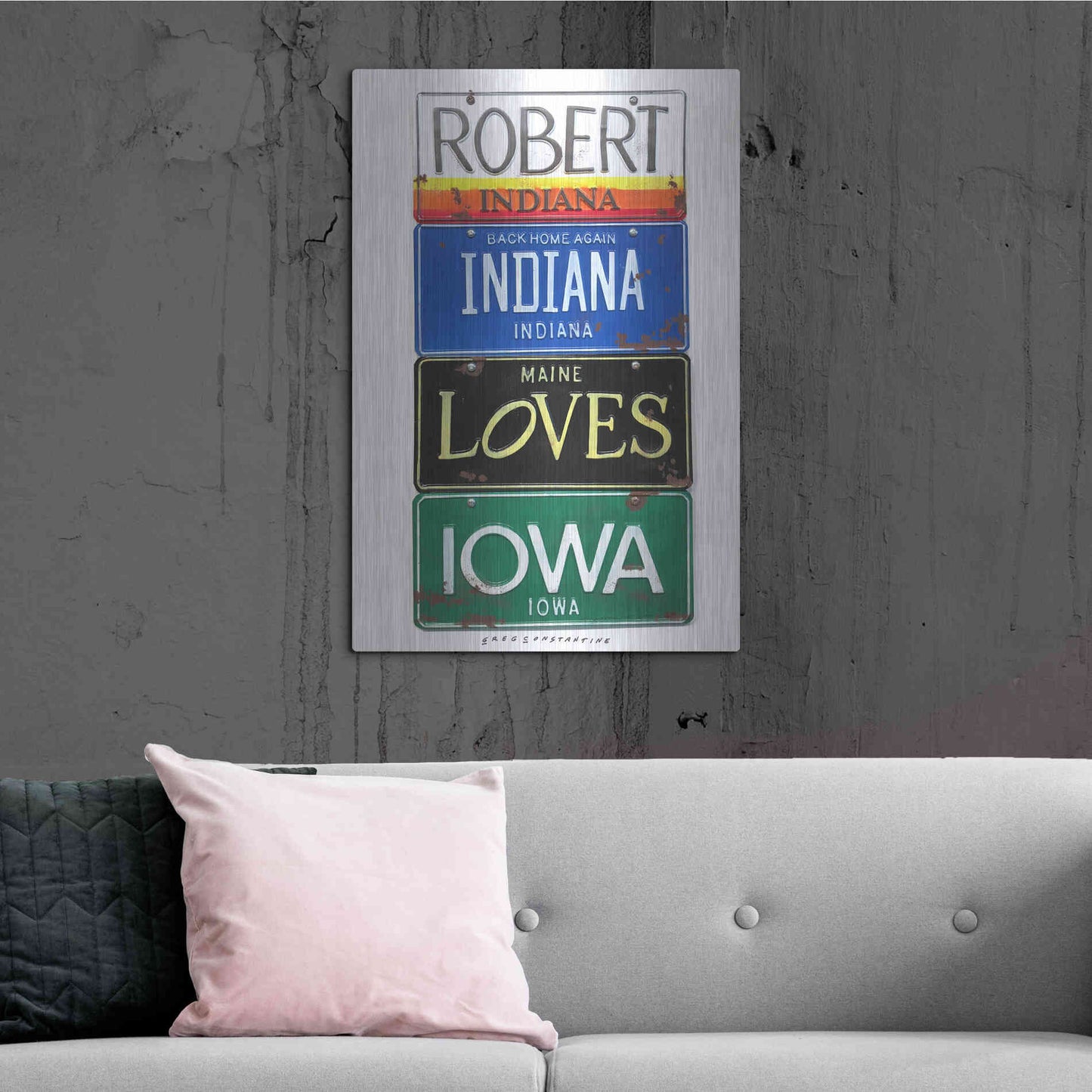 Luxe Metal Art 'Robert Indiana' by Gregory Constantine, Metal Wall Art,24x36