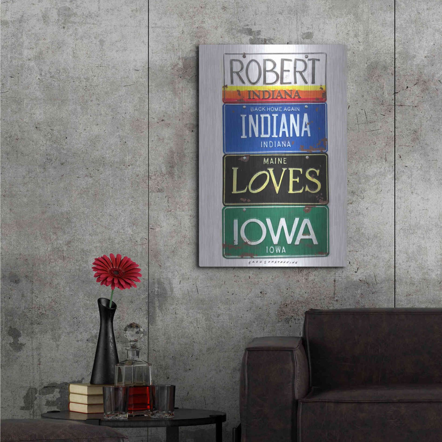Luxe Metal Art 'Robert Indiana' by Gregory Constantine, Metal Wall Art,24x36