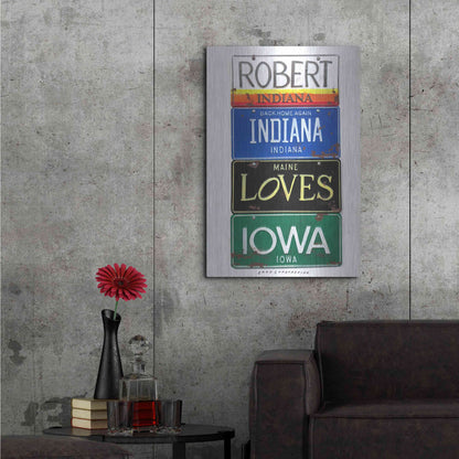 Luxe Metal Art 'Robert Indiana' by Gregory Constantine, Metal Wall Art,24x36