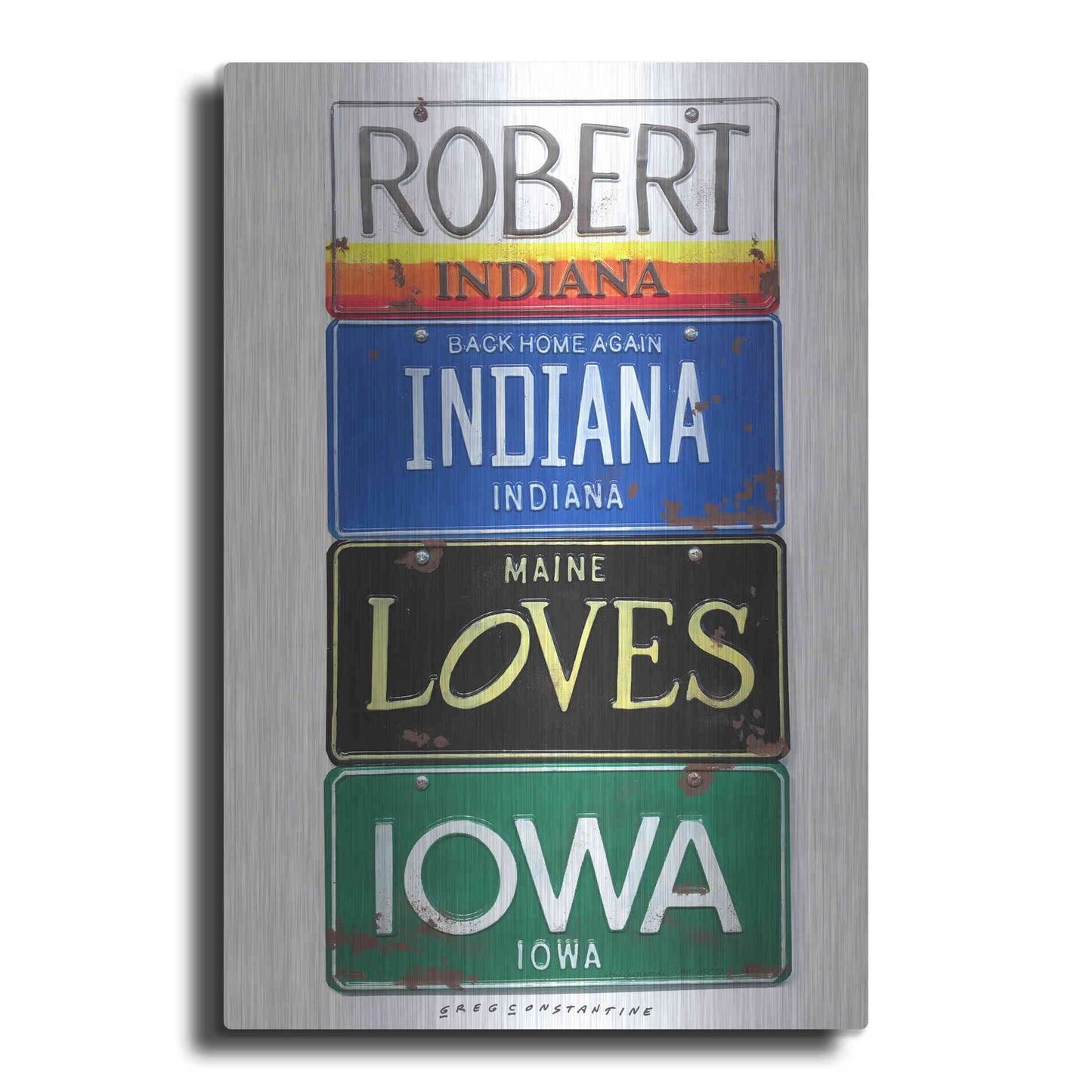 Luxe Metal Art 'Robert Indiana' by Gregory Constantine, Metal Wall Art