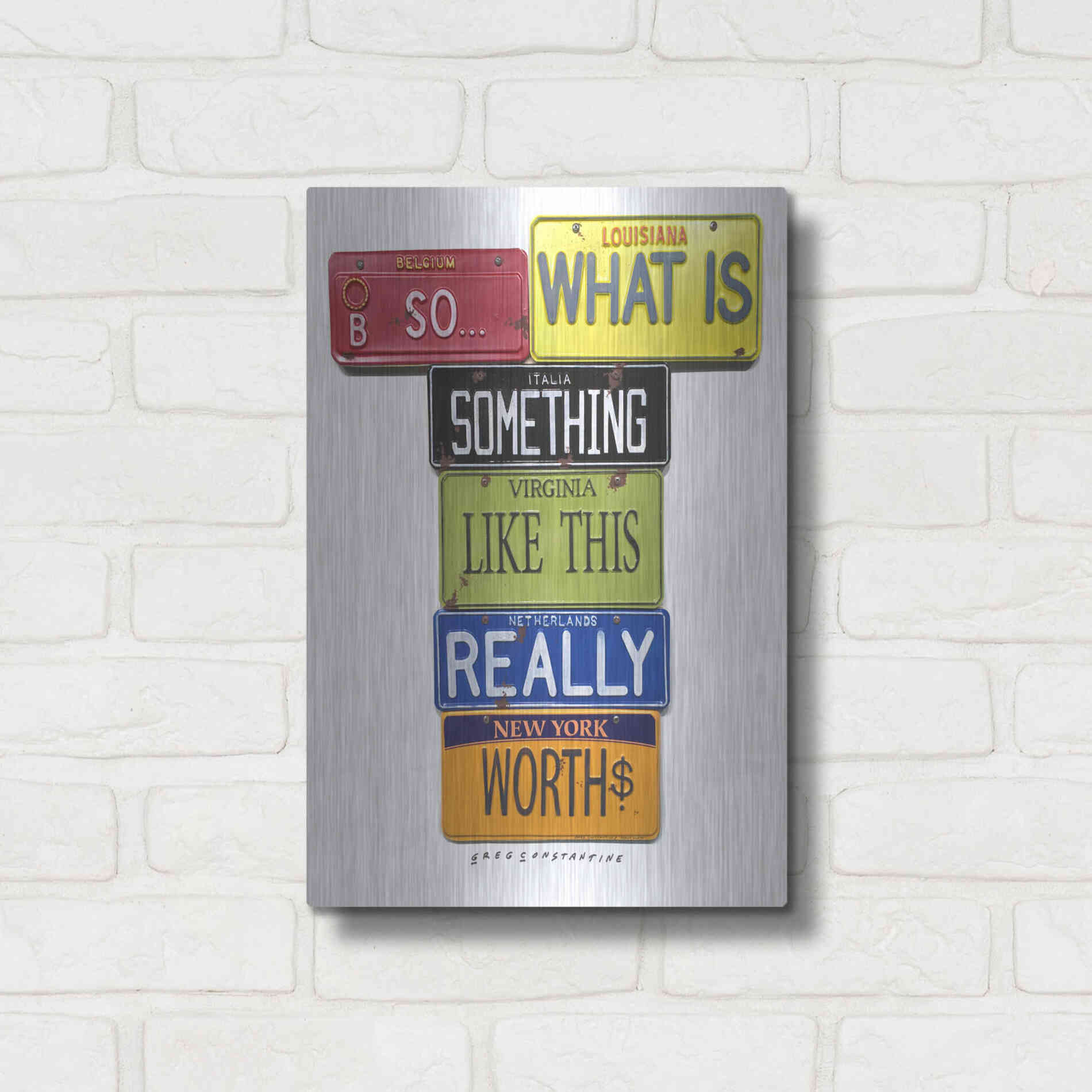 Luxe Metal Art 'Really Worth' by Gregory Constantine, Metal Wall Art,12x16