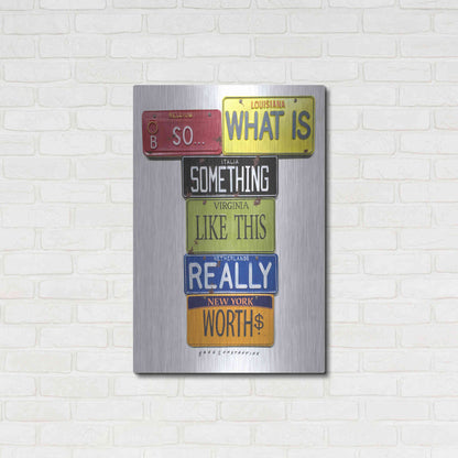 Luxe Metal Art 'Really Worth' by Gregory Constantine, Metal Wall Art,24x36