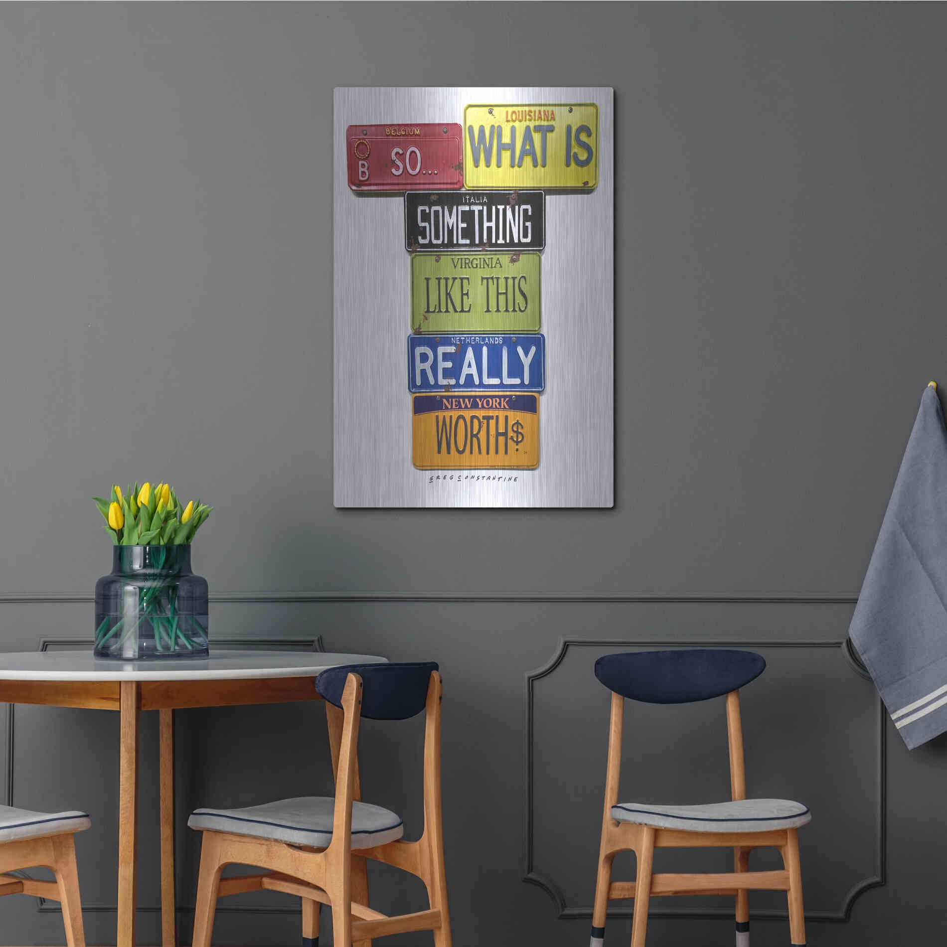 Luxe Metal Art 'Really Worth' by Gregory Constantine, Metal Wall Art,24x36