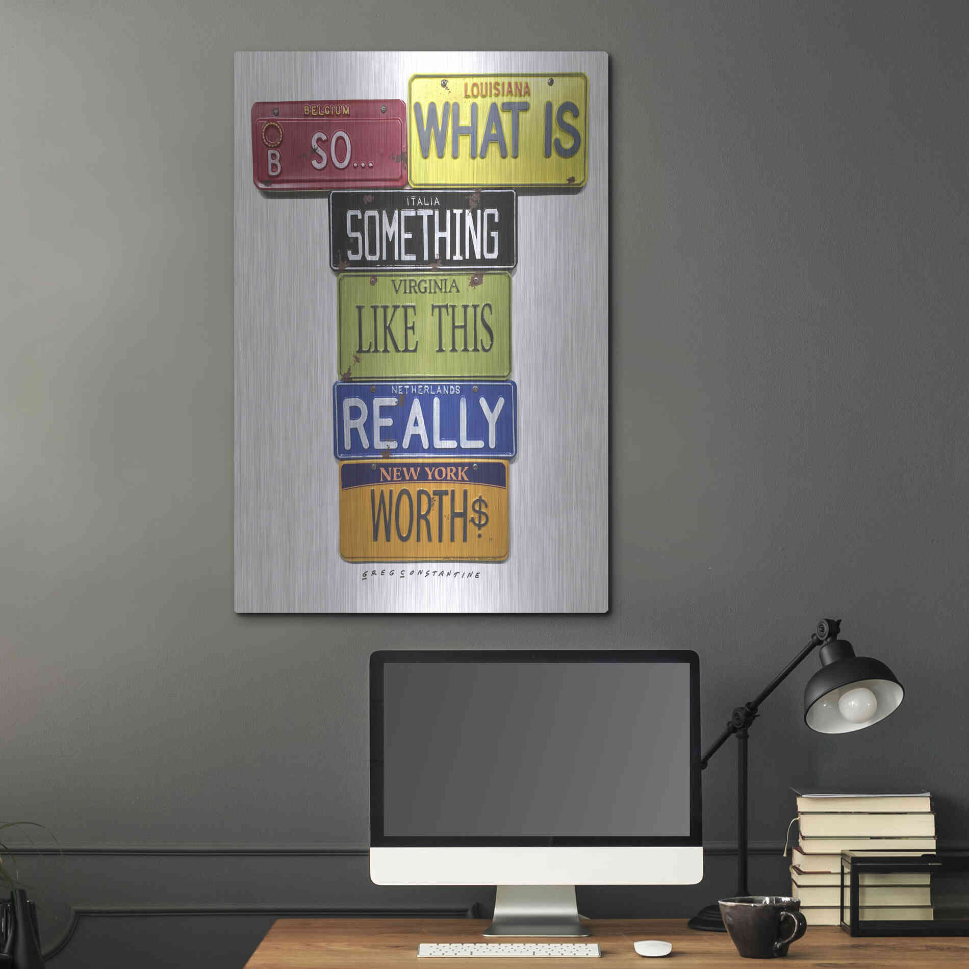 Luxe Metal Art 'Really Worth' by Gregory Constantine, Metal Wall Art,24x36