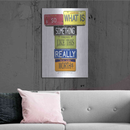 Luxe Metal Art 'Really Worth' by Gregory Constantine, Metal Wall Art,24x36