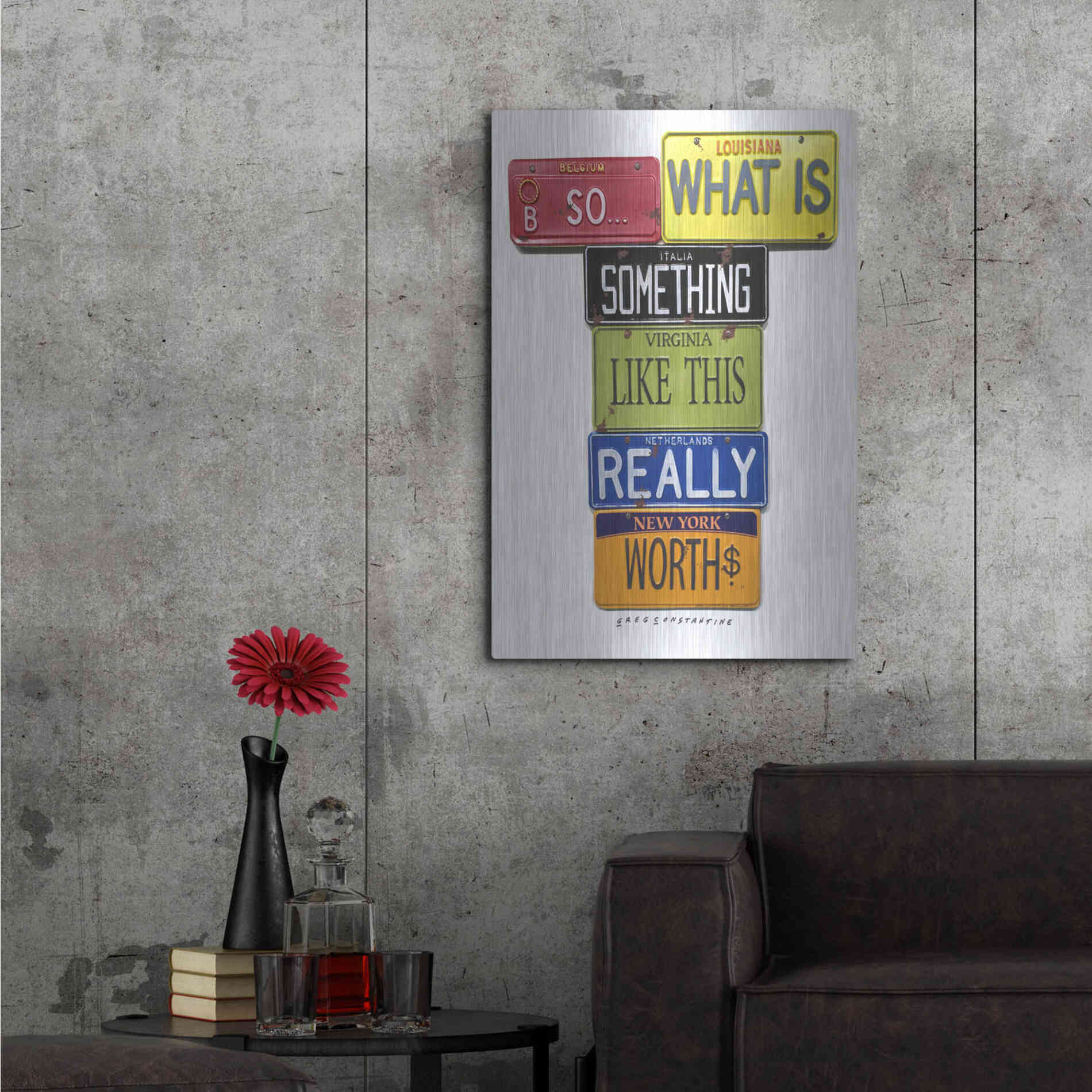 Luxe Metal Art 'Really Worth' by Gregory Constantine, Metal Wall Art,24x36