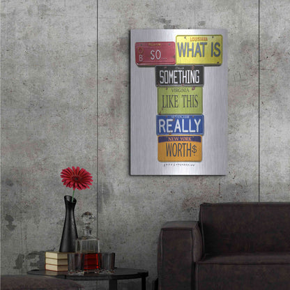 Luxe Metal Art 'Really Worth' by Gregory Constantine, Metal Wall Art,24x36