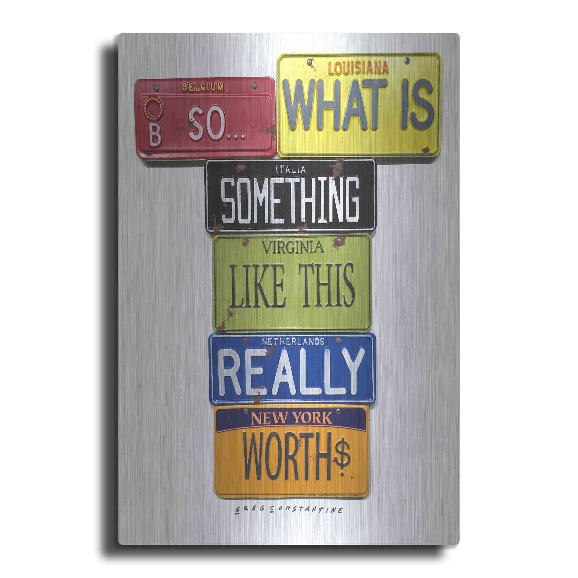 Luxe Metal Art 'Really Worth' by Gregory Constantine, Metal Wall Art