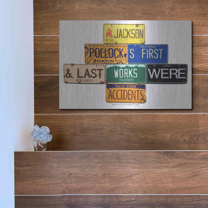 Luxe Metal Art 'Pollock Accidents' by Gregory Constantine, Metal Wall Art,16x12