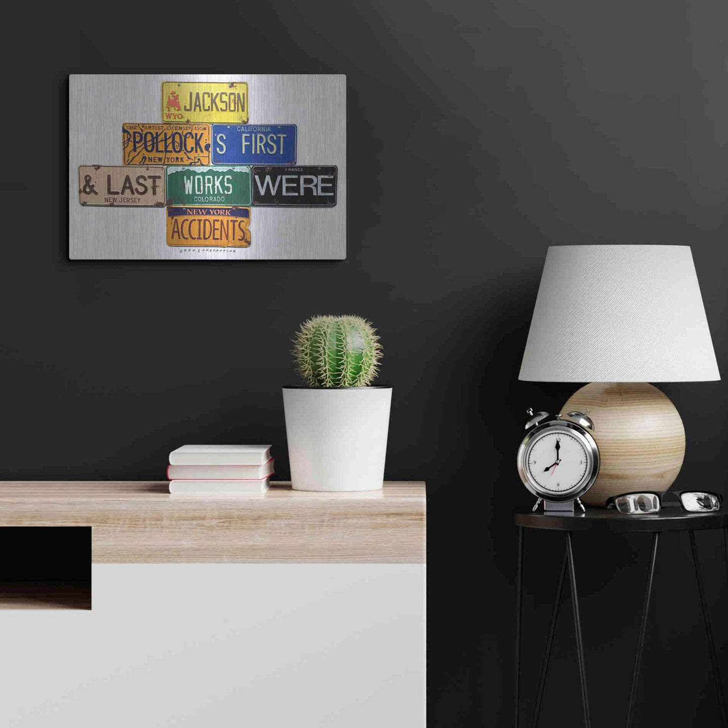 Luxe Metal Art 'Pollock Accidents' by Gregory Constantine, Metal Wall Art,24x16