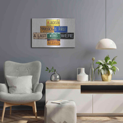 Luxe Metal Art 'Pollock Accidents' by Gregory Constantine, Metal Wall Art,24x16