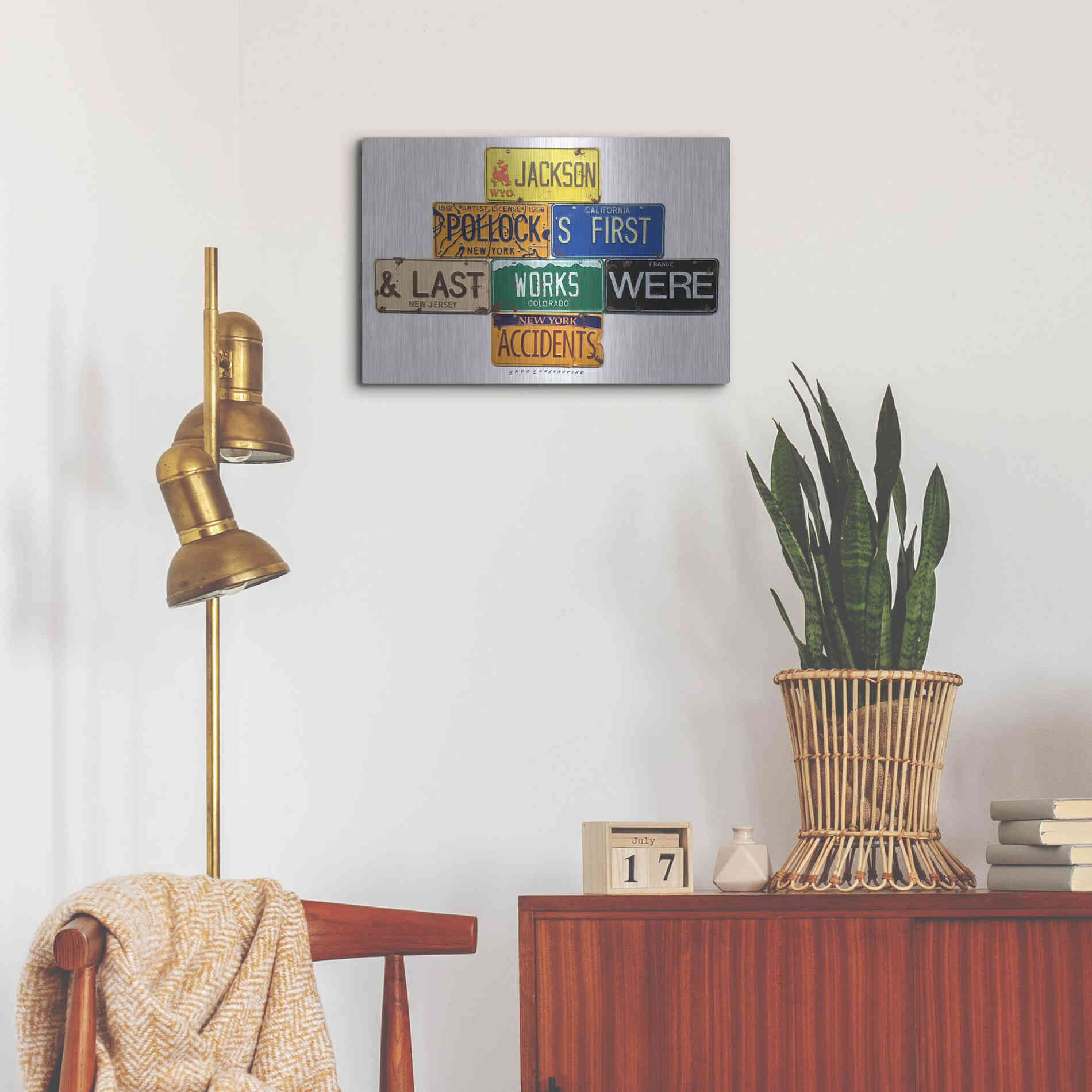 Luxe Metal Art 'Pollock Accidents' by Gregory Constantine, Metal Wall Art,24x16