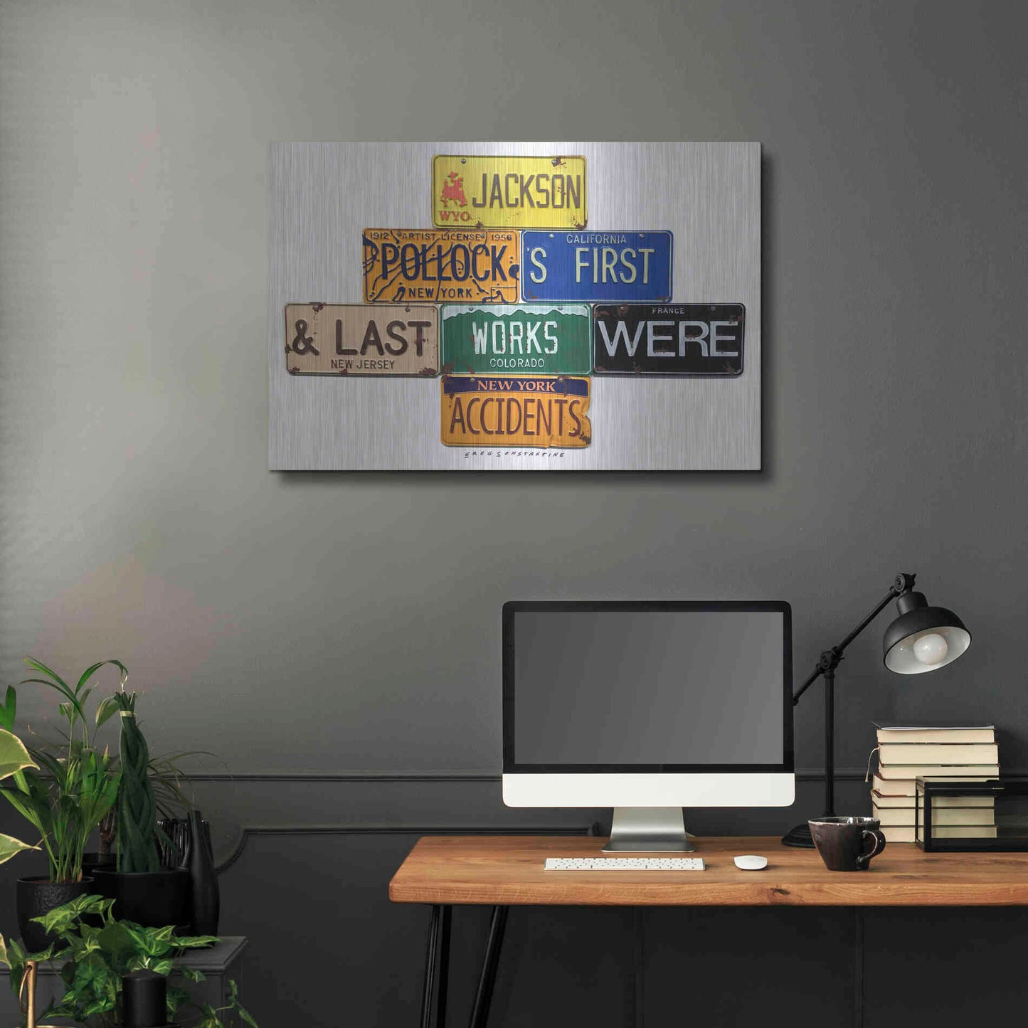 Luxe Metal Art 'Pollock Accidents' by Gregory Constantine, Metal Wall Art,36x24