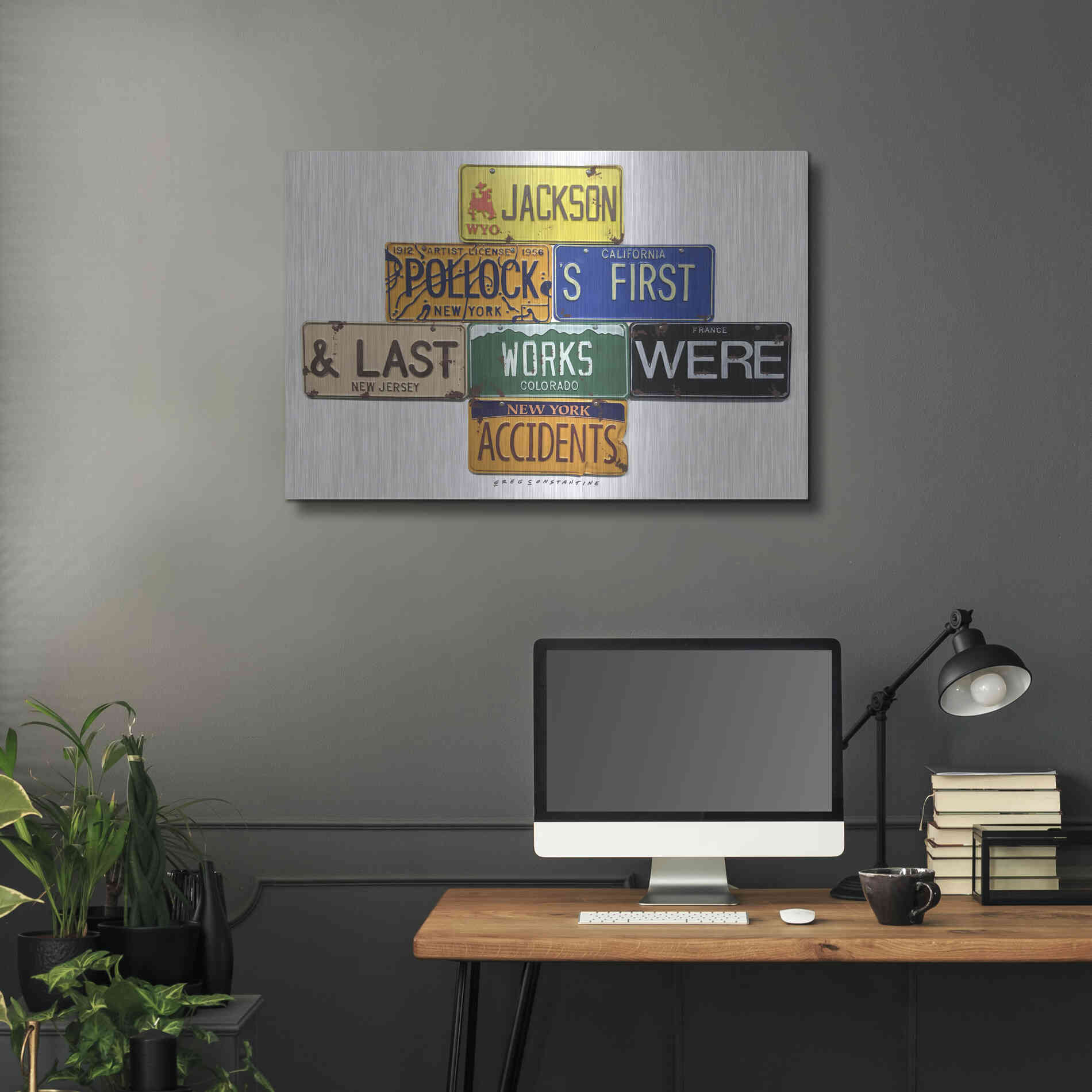 Luxe Metal Art 'Pollock Accidents' by Gregory Constantine, Metal Wall Art,36x24