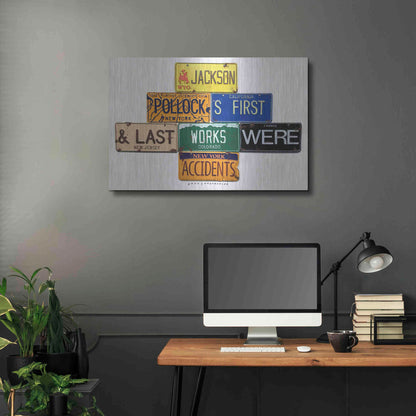 Luxe Metal Art 'Pollock Accidents' by Gregory Constantine, Metal Wall Art,36x24