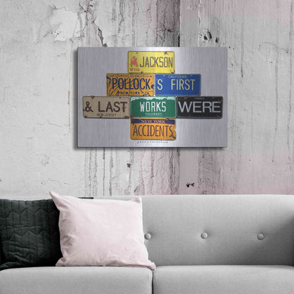 Luxe Metal Art 'Pollock Accidents' by Gregory Constantine, Metal Wall Art,36x24