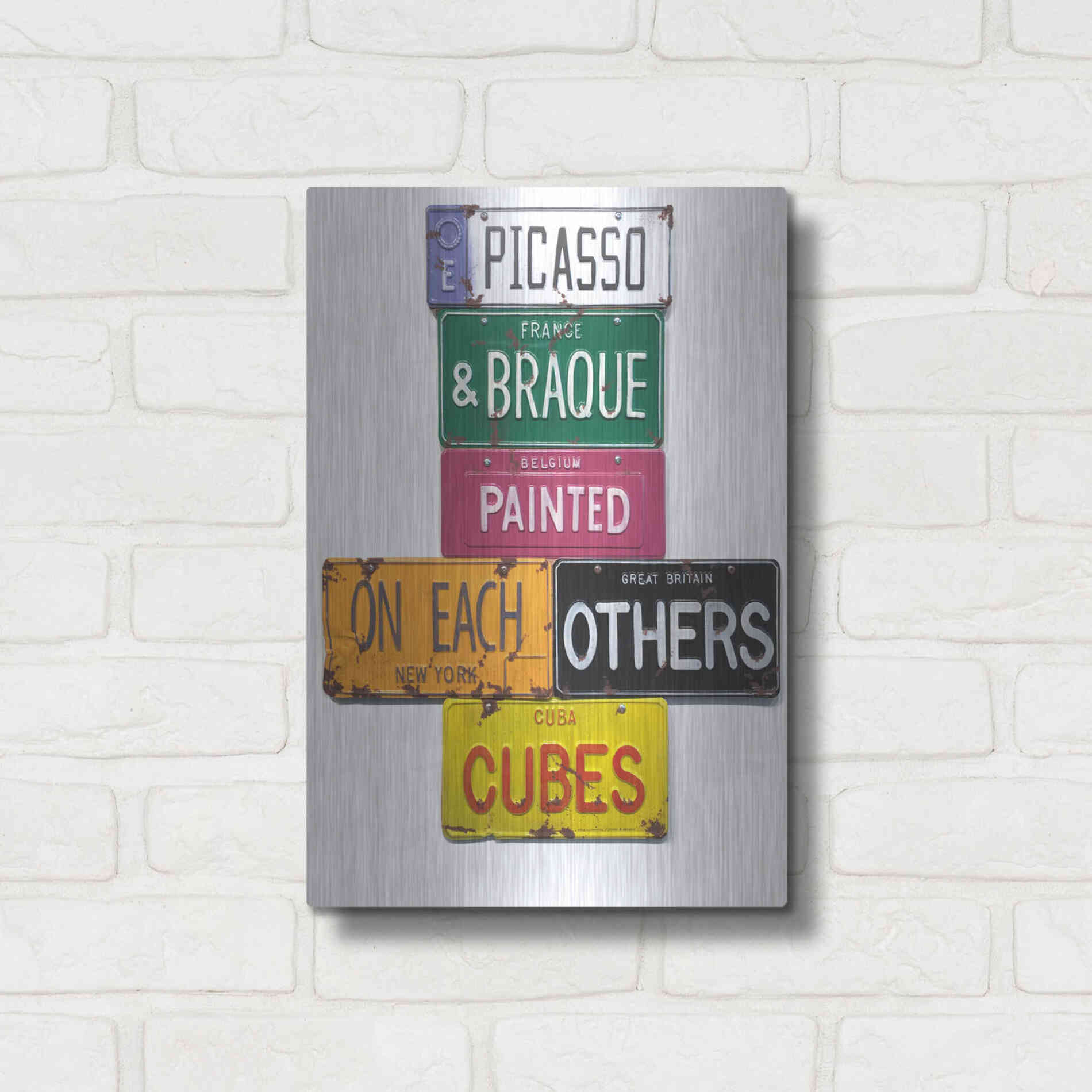 Luxe Metal Art 'Picasso & Braque' by Gregory Constantine, Metal Wall Art,12x16