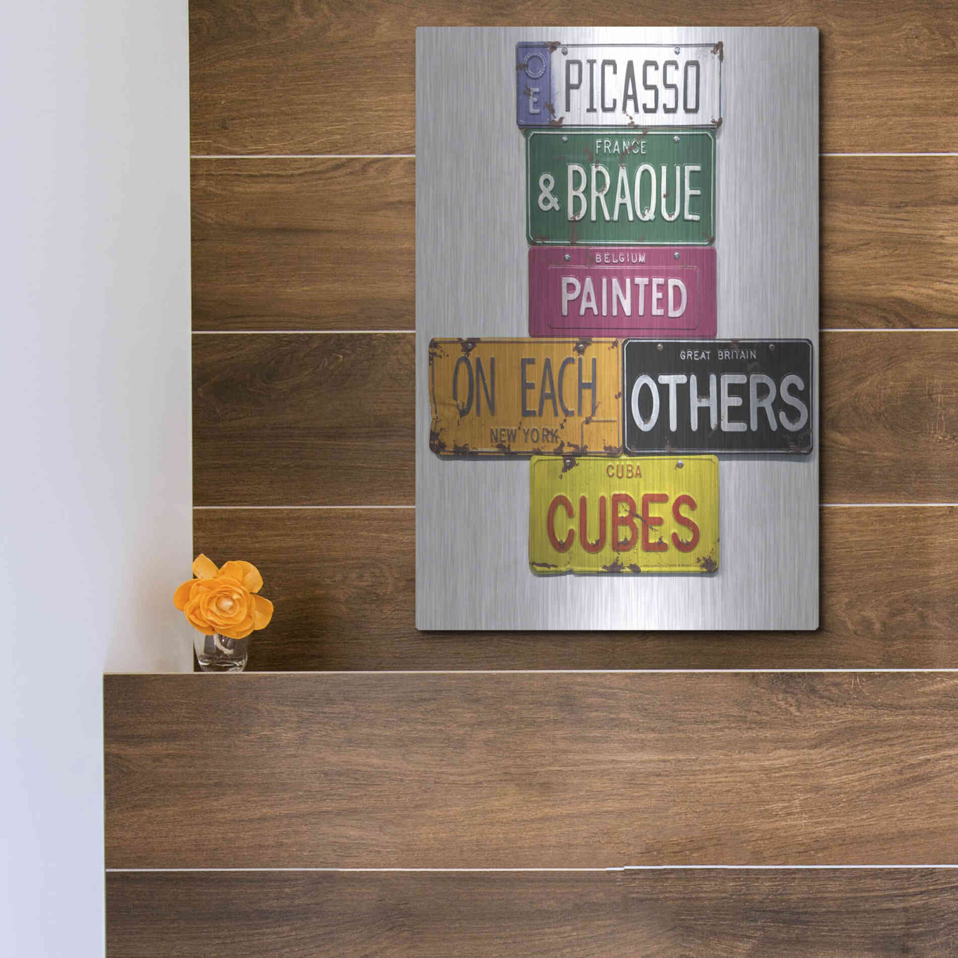 Luxe Metal Art 'Picasso & Braque' by Gregory Constantine, Metal Wall Art,12x16