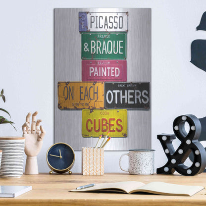 Luxe Metal Art 'Picasso & Braque' by Gregory Constantine, Metal Wall Art,12x16