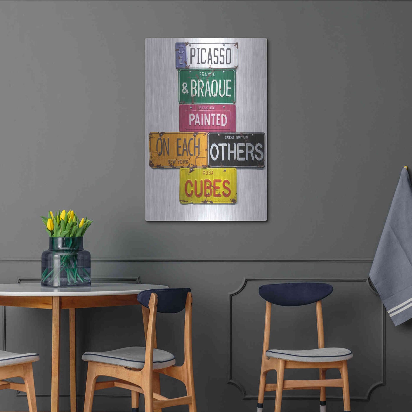 Luxe Metal Art 'Picasso & Braque' by Gregory Constantine, Metal Wall Art,24x36