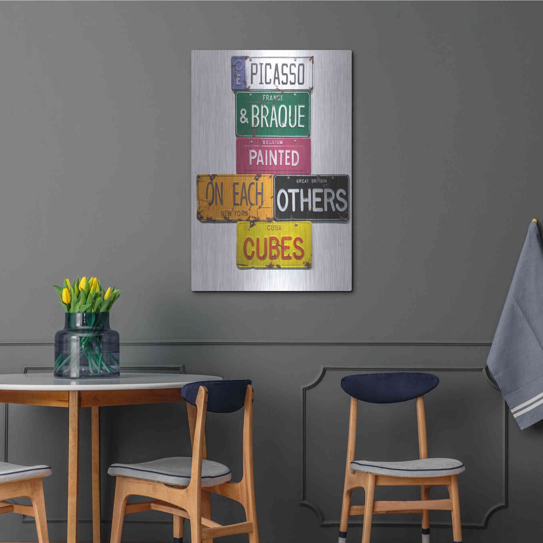 Luxe Metal Art 'Picasso & Braque' by Gregory Constantine, Metal Wall Art,24x36