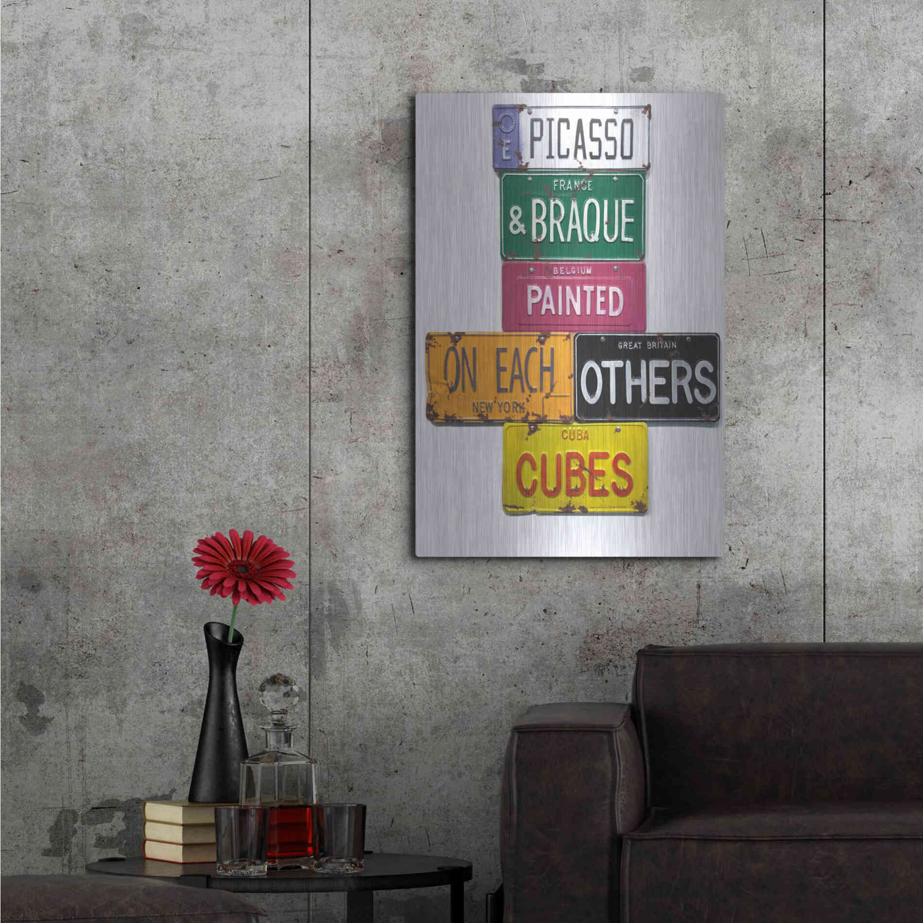 Luxe Metal Art 'Picasso & Braque' by Gregory Constantine, Metal Wall Art,24x36
