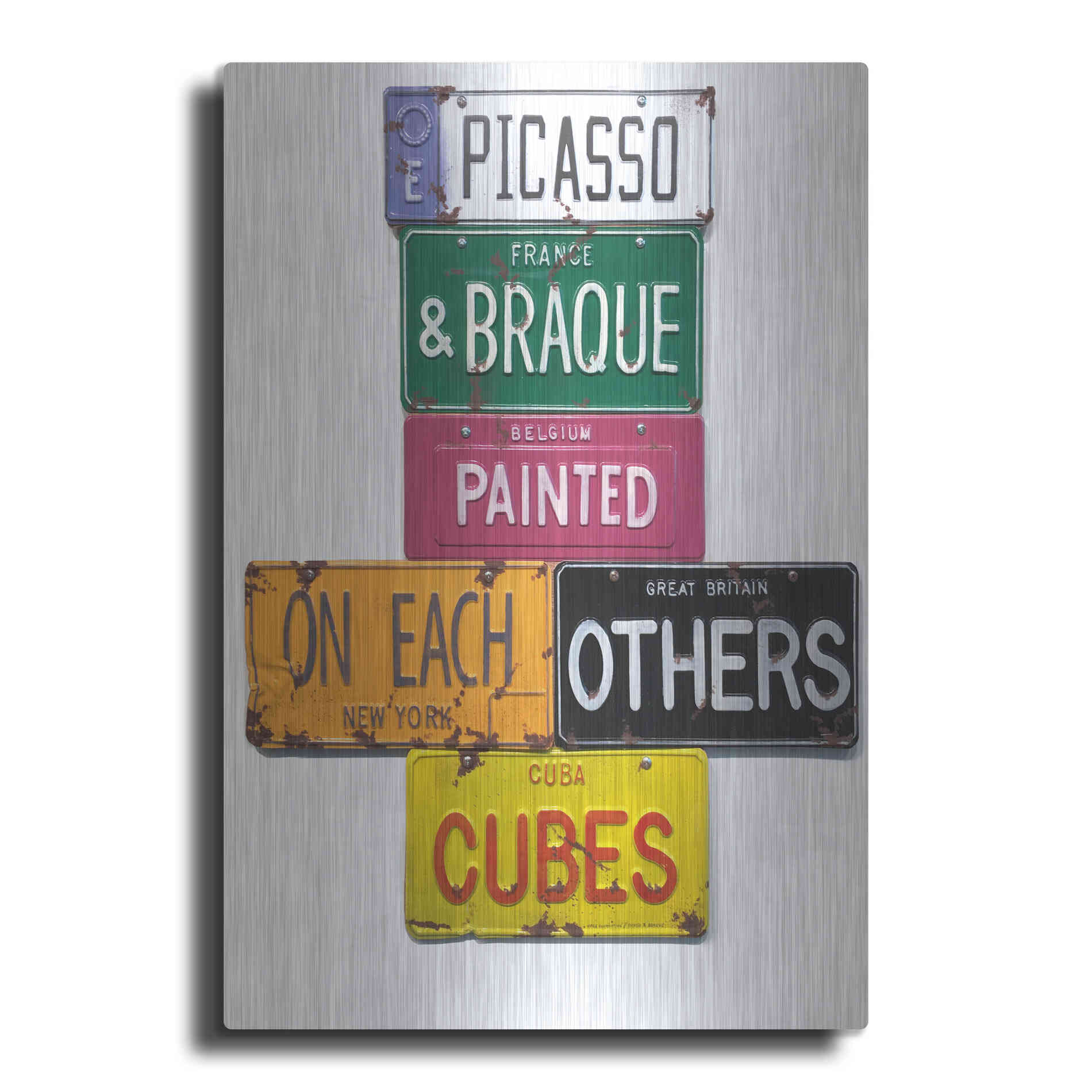 Luxe Metal Art 'Picasso & Braque' by Gregory Constantine, Metal Wall Art