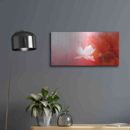 Luxe Metal Art 'Lotus in Flames' by Bahman Farzad, Metal Wall Art,24x12