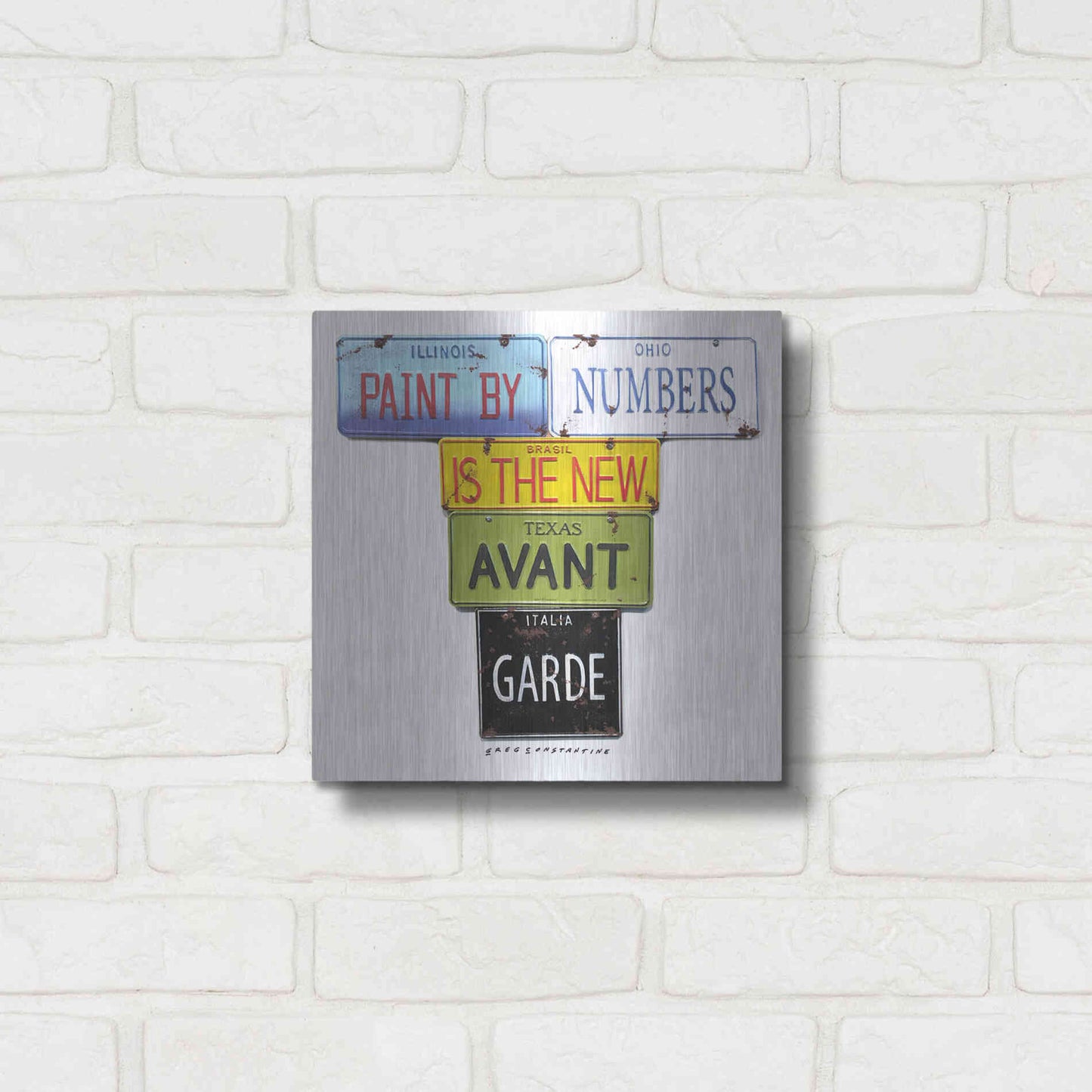 Luxe Metal Art 'Paint By Numbers' by Gregory Constantine, Metal Wall Art,12x12