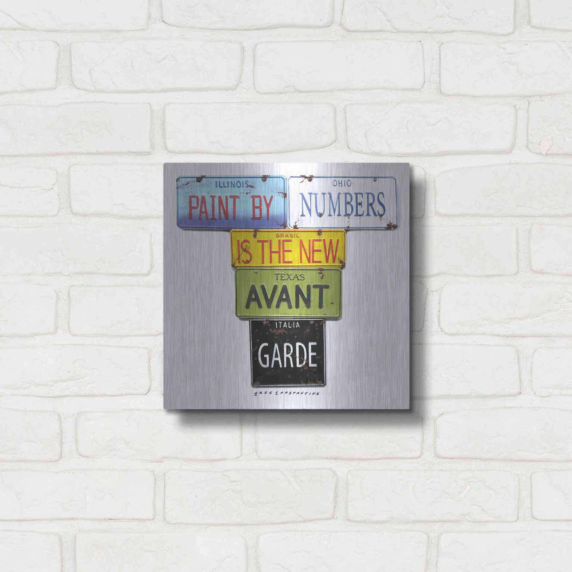 Luxe Metal Art 'Paint By Numbers' by Gregory Constantine, Metal Wall Art,12x12